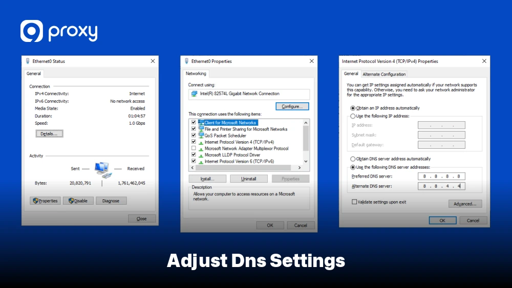 Adjust DNS settings