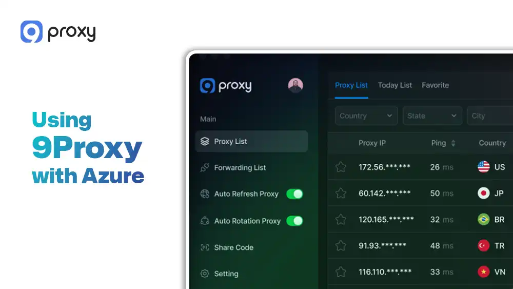 Using 9Proxy with Azure