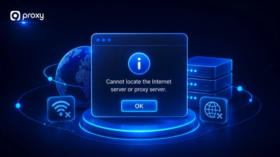 Cannot Locate the Internet Server or Proxy Server