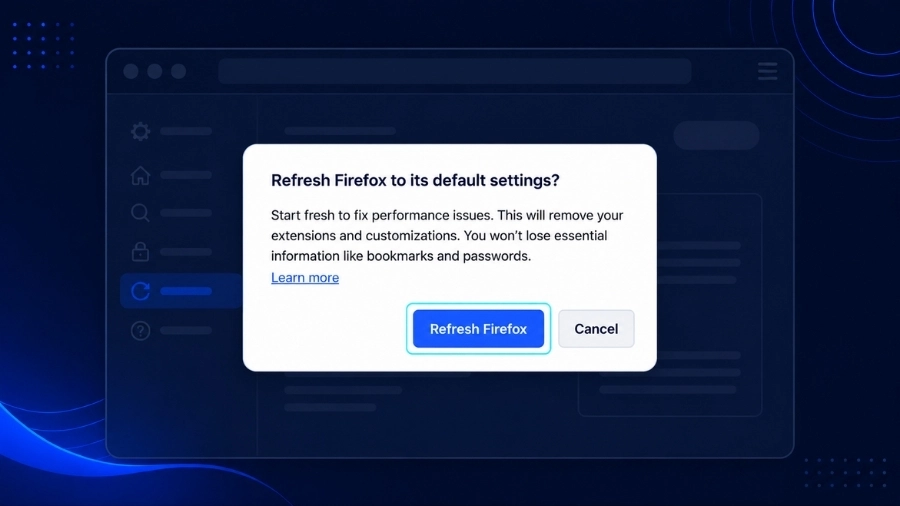 Reset firefox network preferences