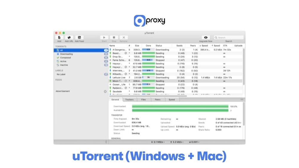 uTorrent (Windows + Mac)