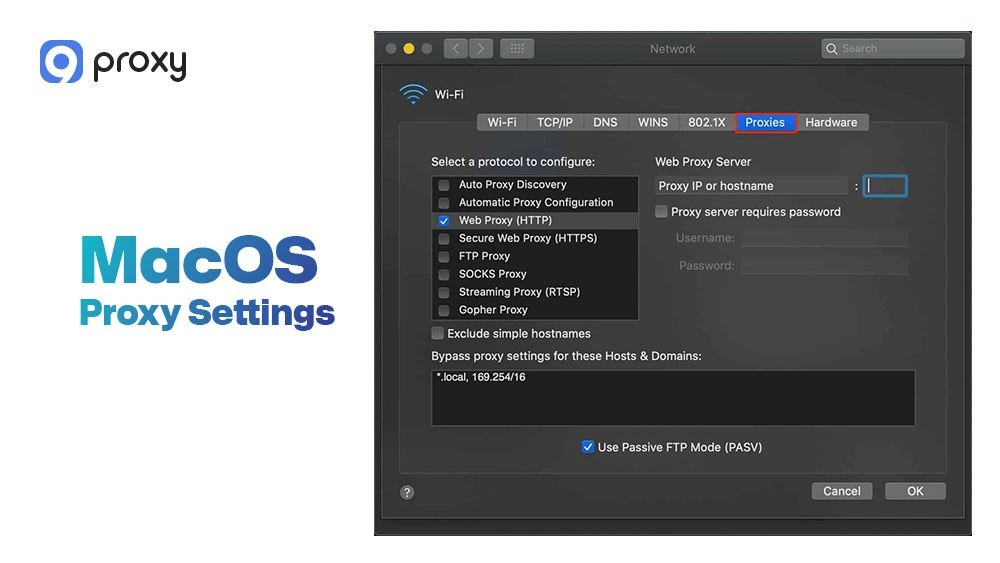 MacOS Proxy Settings