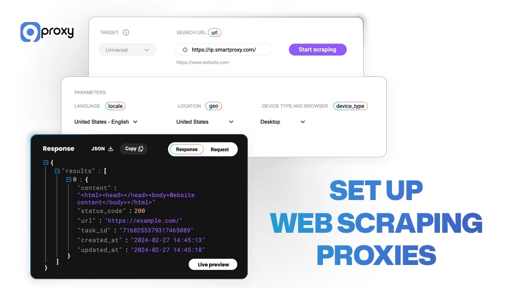 Set up web scraping proxies