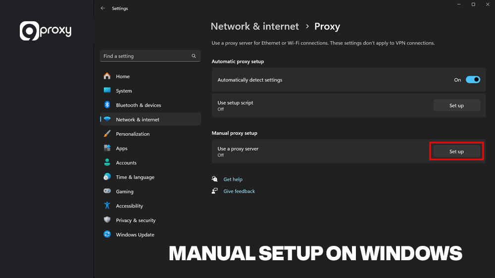 Manual setup on Windows