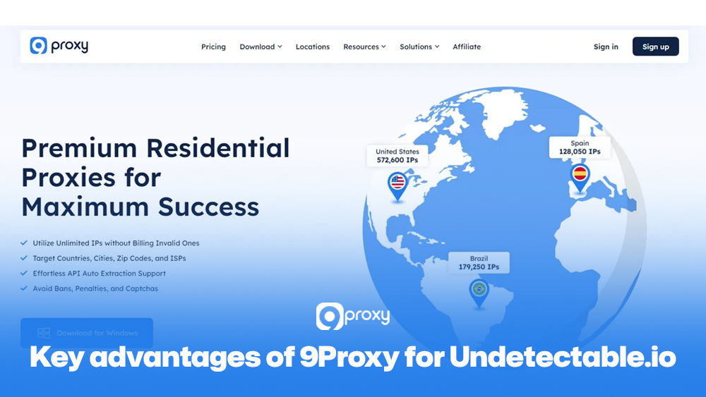 Key advantages of 9Proxy for Undetectable.io