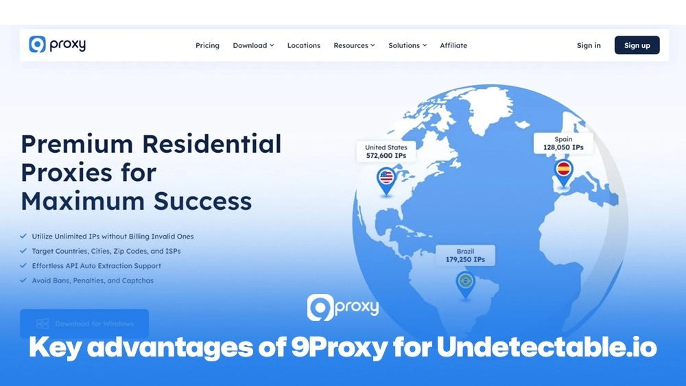 Key advantages of 9Proxy for Undetectable.io