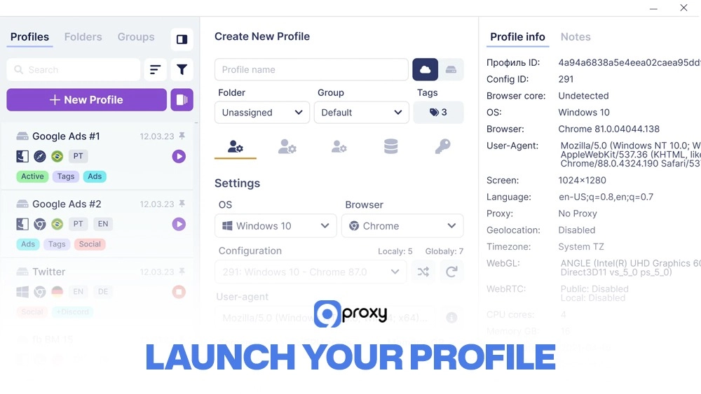 Launch Your Profile