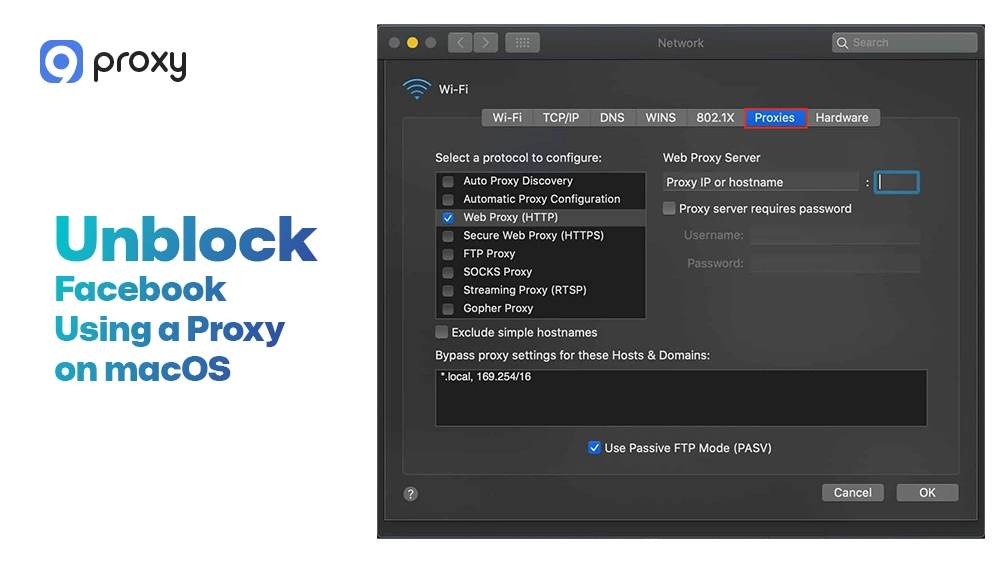 Unblock Facebook Using a Proxy on macOS