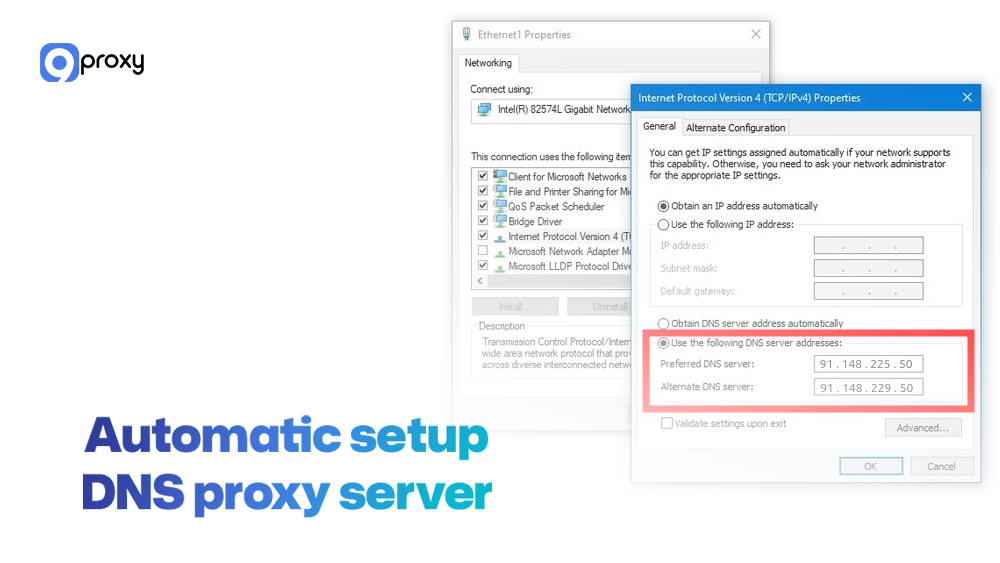 Automatic setup DNS proxy server