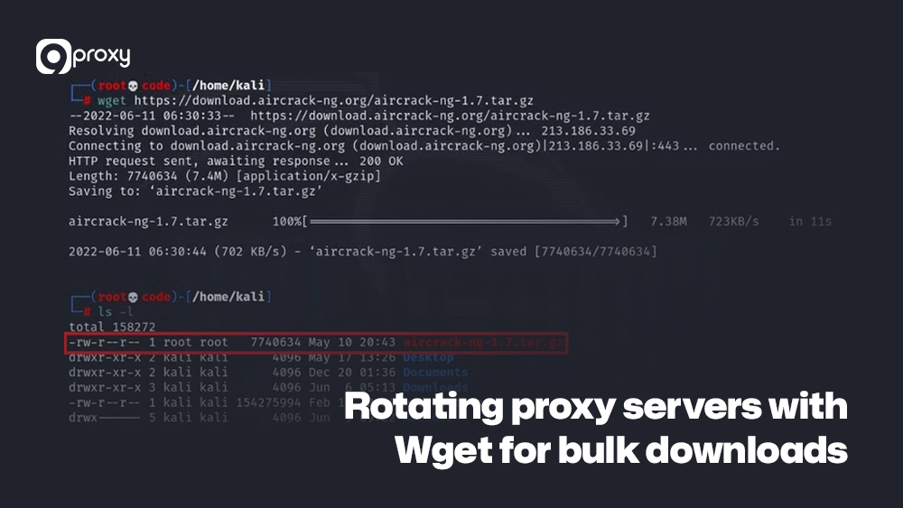 Rotating proxy servers with Wget for bulk downloads