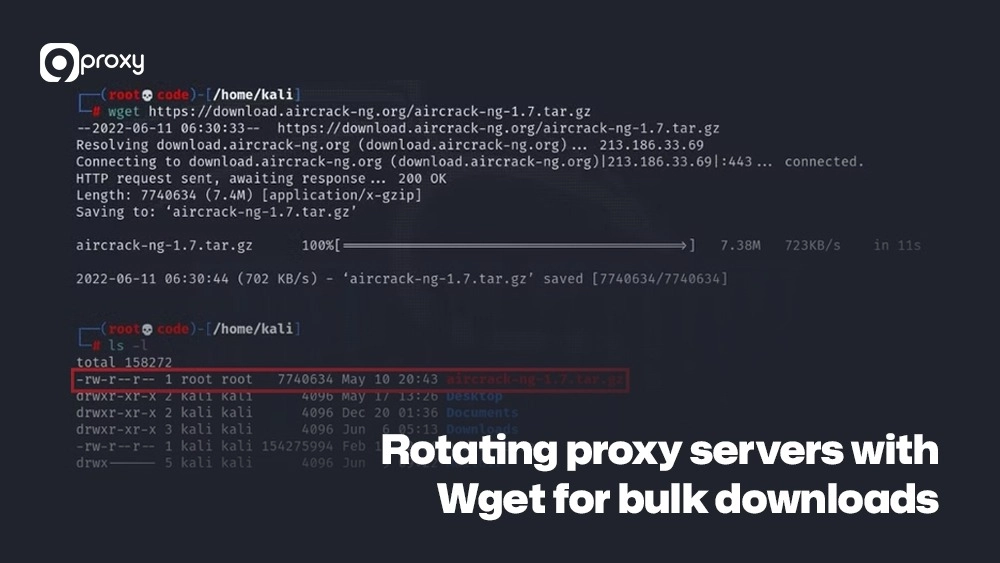 Rotating proxy servers with Wget for bulk downloads
