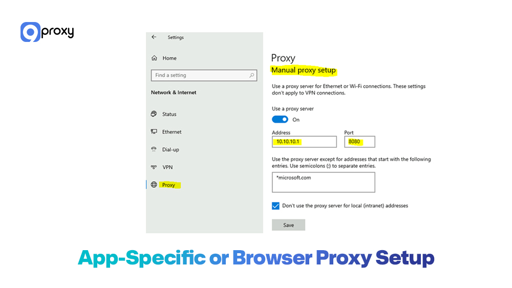 App-Specific or Browser Proxy Setup