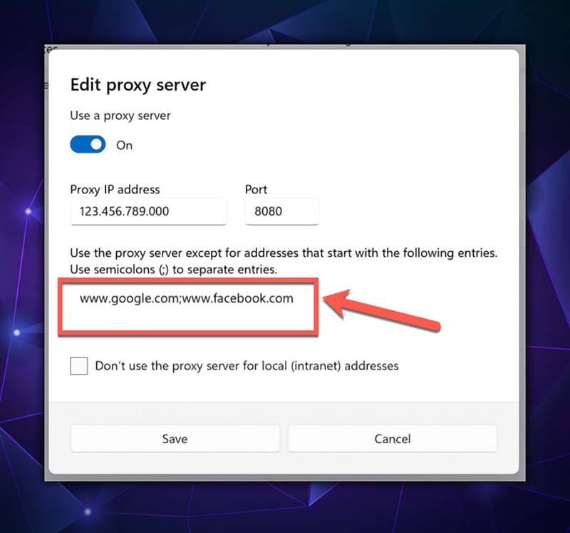 Type their addresses in the box provided