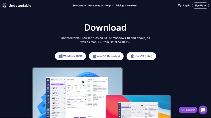 Registering and downloading Undetectable