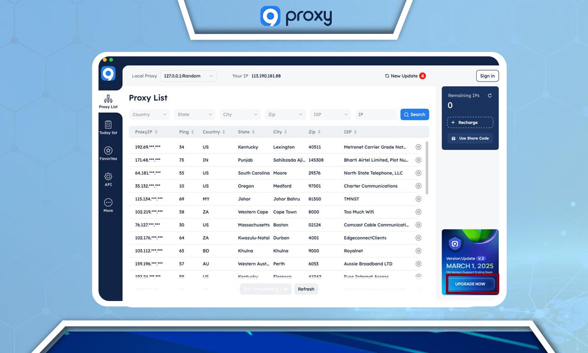 Nâng cấp 9Proxy: Những thay đổi mới và điều bạn có thể kỳ vọng