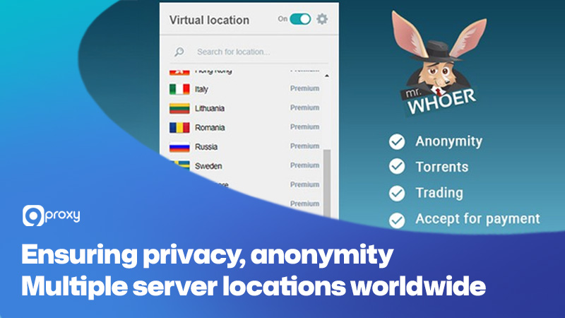 Whoer offers multiple server locations worldwide, ensuring privacy and anonymity