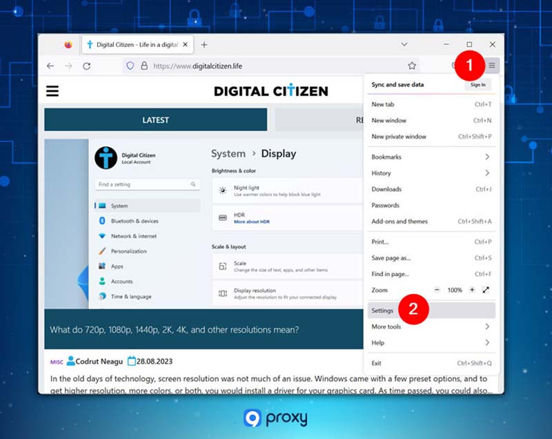 Navigate to your browser's settings